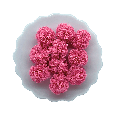 Pompom de Malha 25mm com 10 unidades | Rosa Chiclete