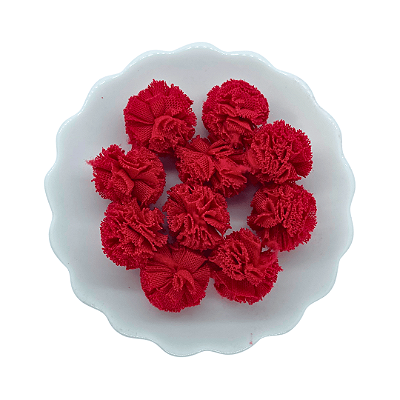 Pompom de Malha 25mm com 10 unidades | Vermelho
