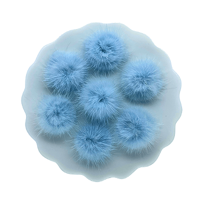 Pompom de Pelúcia Achatado 2,5cm | Cor: 307 Bluebell