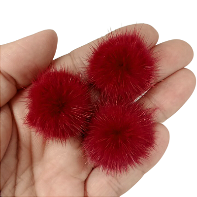 Pompom de Pelúcia Achatado 2,5cm | Cor: 275 Wine