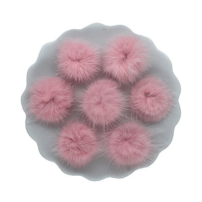 Pompom de Pelúcia Achatado 2,5cm | Cor: 123 Pearl Pink
