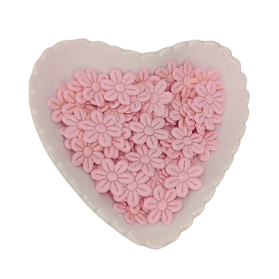 Flor de Tecido Prensada 6 pétalas 2cm x 2cm Pacote com 100 unidades | Rosé
