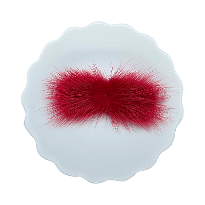 Pompom Bigode de Pelúcia 7cm | Cor: 250 Red