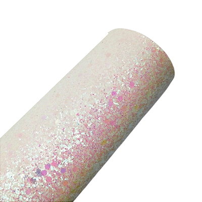 Lonita Glitter Flocado Grosso 21cm x 29cm | Cor: Branca