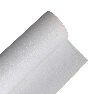 Lonita de Tecido com Glitter Fino 21cm x 29cm | Cor: Branco