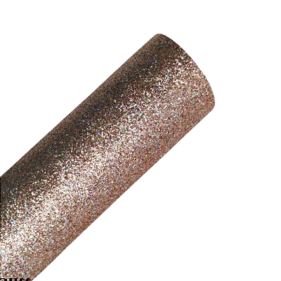 Lonita de Tecido com Glitter Fino 21cm x 29cm | Cor: Coral