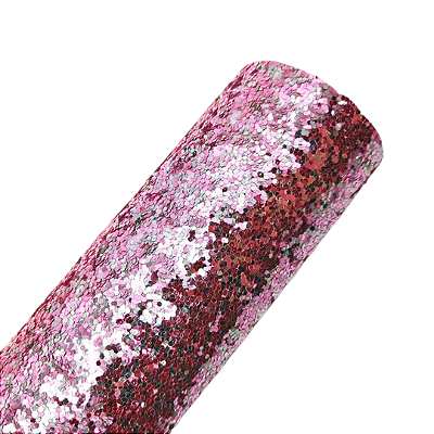Lonita Glitter Flocado Grosso 21cm x 29cm | Cor: Rosa