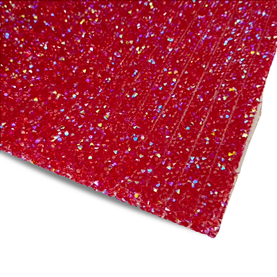 Manta de Strass Termocolante 1cm x 40cm | Cor: Vermelha