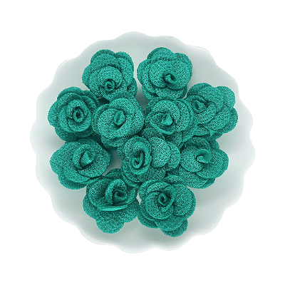 Flor de Tecido 3cm | 3 Unidades | Cor: Verde