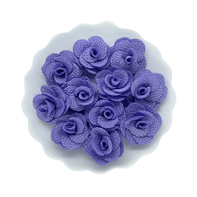 Flor de Tecido 3cm | 3 Unidades | Cor: Lilás