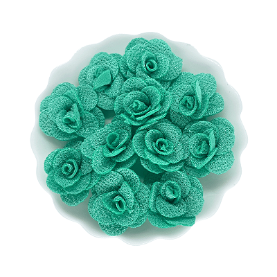 Flor de Tecido 3cm | 3 Unidades | Cor: Verde Claro