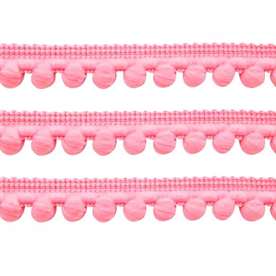 Fita Grelot Pompom Mini 13mm HAK | 2 Metros | Cor: Rosa