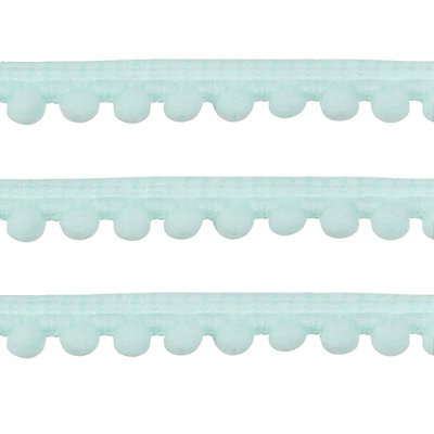 Fita Grelot Pompom Mini 13mm HAK | 2 Metros | Cor: Verde Bebê