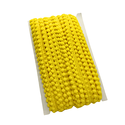 Fita Mini Pompom 10mm | 1 Metro Cor: Amarelo Ouro