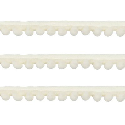 Fita Grelot Pompom Mini 13mm HAK | 2 Metros | Cor: Palha