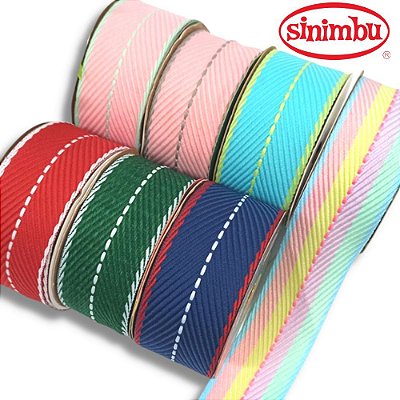 Kit Fita Escolar SINIMBU pespontada - REF 1903  - Combo 4 metros - (2 metros de cada tamanho)
