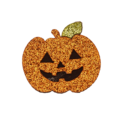 Aplique Abóbora Halloween Glitter