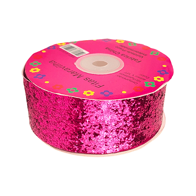 Fita Lonita Flocada 40mm | 1 Metro | Pink