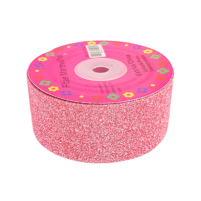 Fita Lonita com Glitter Fino 40mm | 1 Metro | Rosa Claro