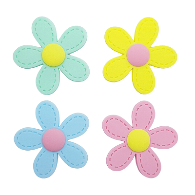 Aplique Emborrachado Flor Candy Color Pespontada