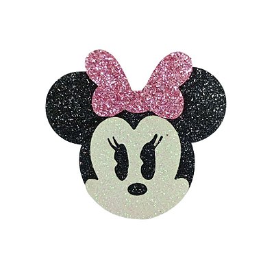 Aplique Minnie Grande de Feltro e Lonita com Glitter