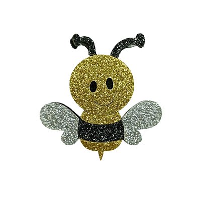 Aplique Abelha de Feltro e Lonita com Glitter