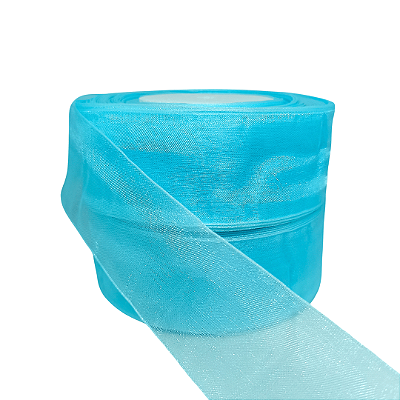 Fita Organza / Voal Nº9 38mm | 5 Metros | Cor: Azul