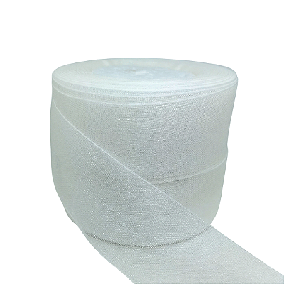 Fita Organza / Voal Nº9 38mm | 5 Metros | Cor: Branco