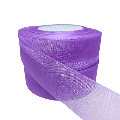 Fita Organza / Voal Nº9 38mm | 5 Metros | Cor: Lilás