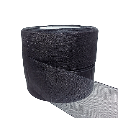 Fita Organza / Voal Nº9 38mm | 5 Metros | Cor: Preto