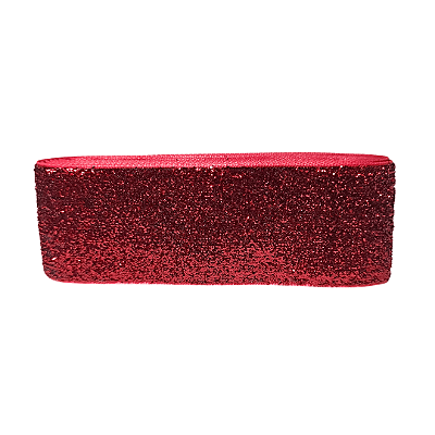 Fita Veludo Glitter Lurex Esponjada Yama | 38mm | 2 Metros | Cor: Bordo