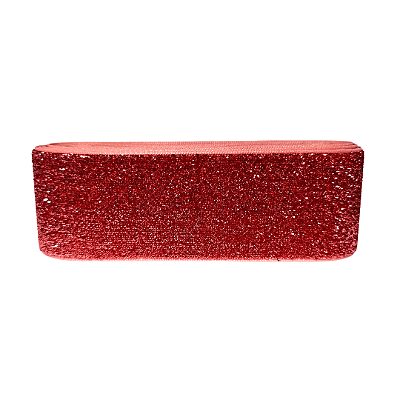 Fita Veludo Glitter Lurex Esponjada Yama | 38mm | 2 Metros | Cor: Rosa Médio