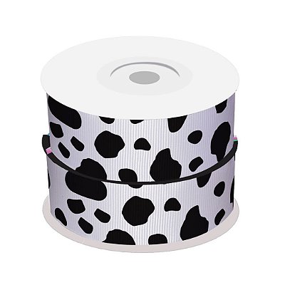 Fita de Gorgurão Animal Print Vaquinha | 38mm | 2 Metros