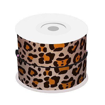 Fita de Gorgurão Animal Print Oncinha | 38mm | 2 Metros