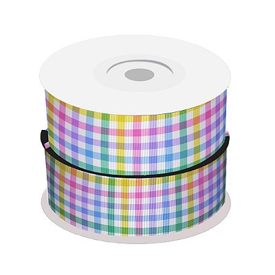 Fita de Gorgurão Xadrez Candy| 38mm | 2 Metros