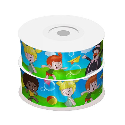 Fita de Gorgurão Estampada Mundo Bita | 38mm | 2 Metros