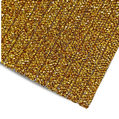 Manta de Strass Termocolante 1cm x 40cm | Cor: Dourada