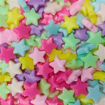 Miçangas Entremeio de Estrela 13mm pacote com 50g