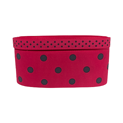 Fita Poá Gorgurão YAMA Nº2 | Nº9 | 5 Metros | Cor: 175/030 Shocking Pink/Black