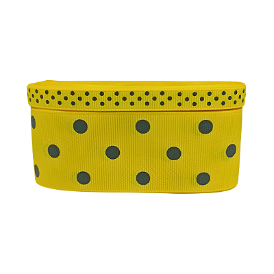 Fita Poá Gorgurão YAMA Nº2 | Nº9 | 5 Metros | Cor: 645/030 - Daffodil/Black