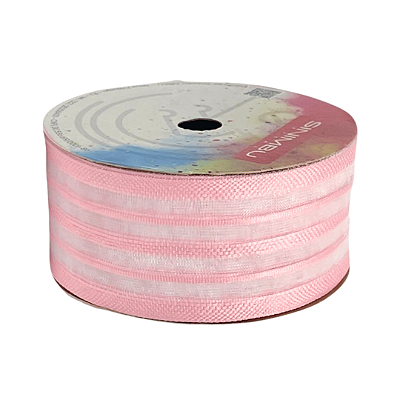 Fita Decorativa Organza Sinimbu REF 1939 | Nº9 | 38mm | Cor: Rosa
