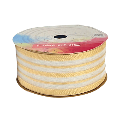 Fita Decorativa Organza Sinimbu REF 1939 | Nº9 | 38mm | Cor: Rústico Cru
