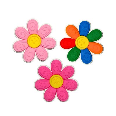 Aplique Emborrachado Flor com Miolo de Botão