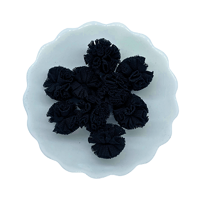 Pompom de Malha 25mm com 10 unidades | Preto