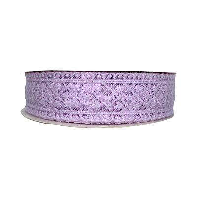 Fita de Renda Bordada 38mm | 1 Metro | Cor: Lilás