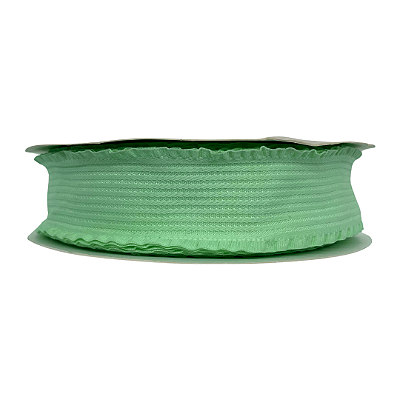 Fita Linha 3D com Borda Franzida 38mm | 1 Metro | Cor: Verde