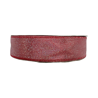 Fita Metalizada com Brilho 38mm | 1 Metro | Cor: Vermelho