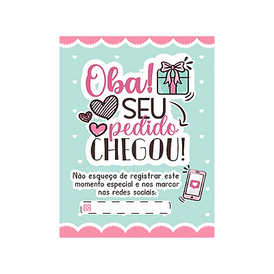 Cartão de Agradecimento 7,5 x 10,5cm | Unidade | Modelo B07
