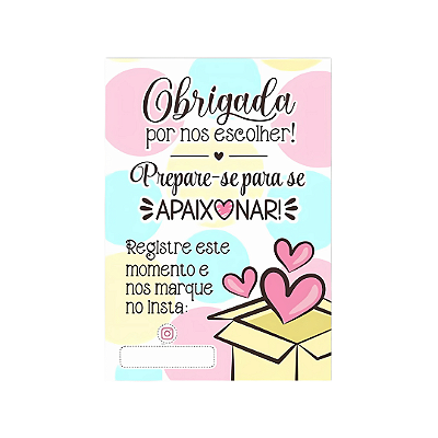 Cartão de Agradecimento 7,5 x 10,5cm | Unidade | Modelo B06