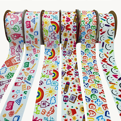 Fita Sinimbu Jeans Escolar Estampada Volta às Aulas Nº9 | 38mm | Metro